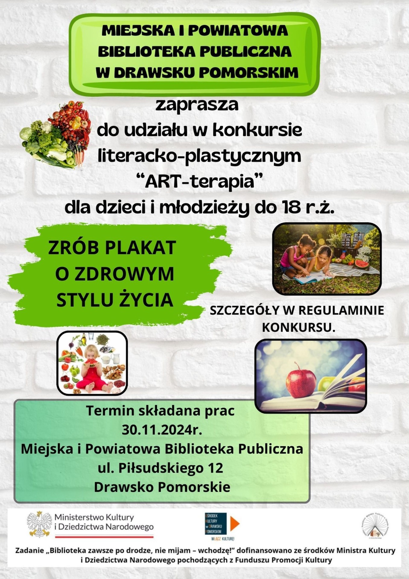 Plakat KONKURS PLASTYCZNO &ndash; LITERACKI &bdquo;ART-terapia&rdquo;