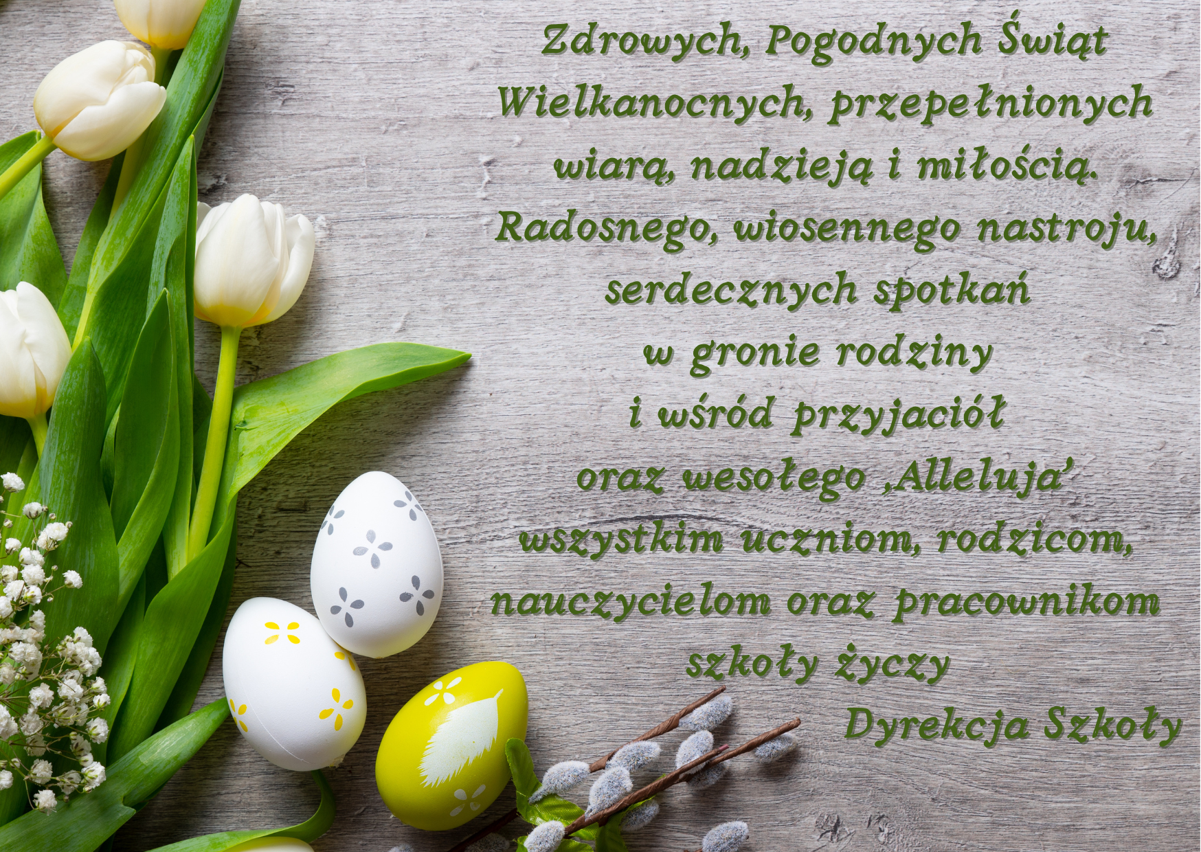 Gray and Green Photo Happy Easter Card
