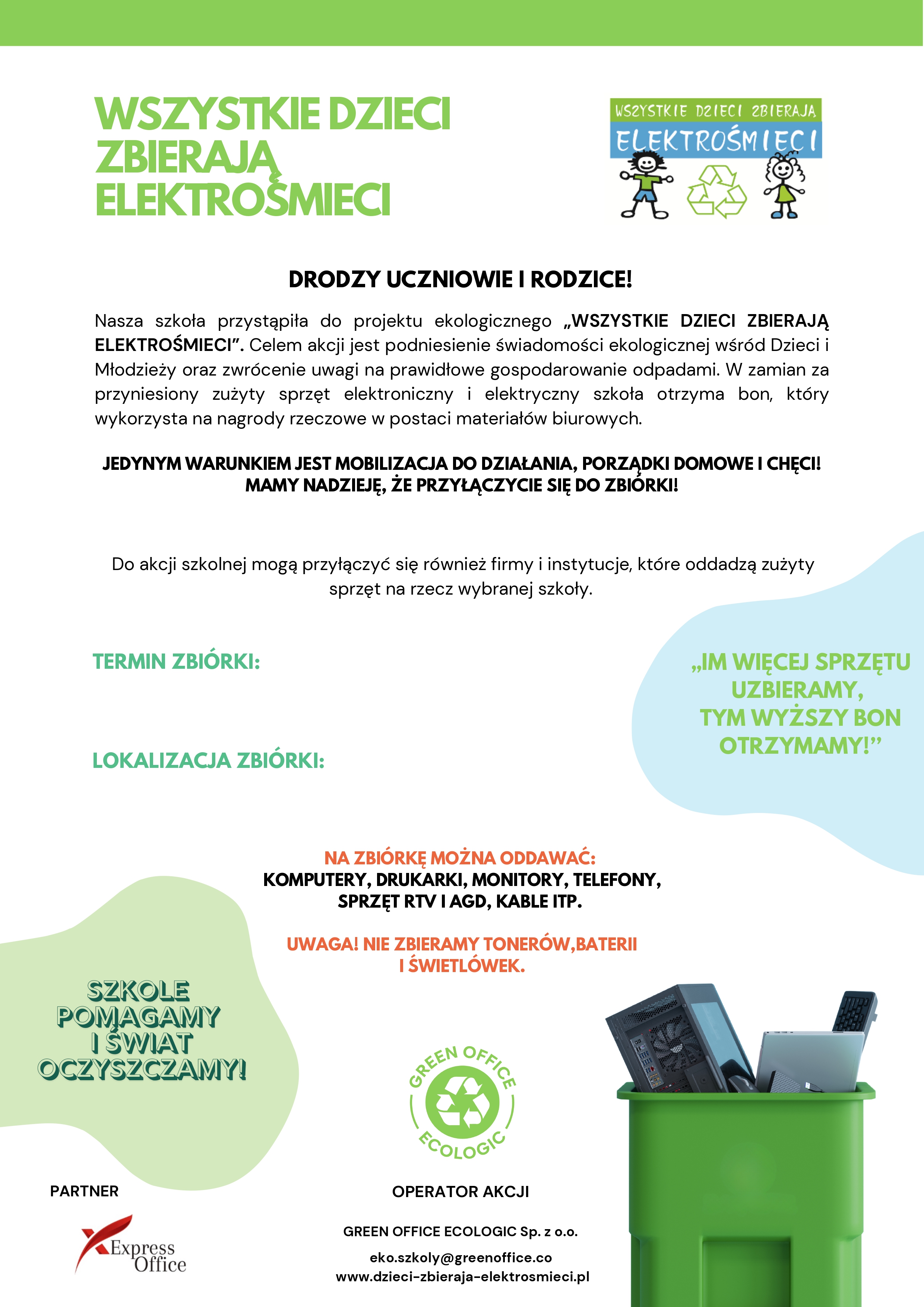 wszystkie dzieci zbierają elektrośmieci