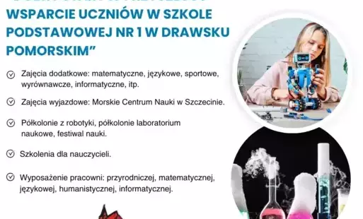 Zdjęcie do P&oacute;łkolonie w ramach projektu &bdquo;Dobry start w przyszłość &ndash; wsparcie uczni&oacute;w w Szkole Podstawowej nr 1 w Drawsku Pomorskim&rdquo;