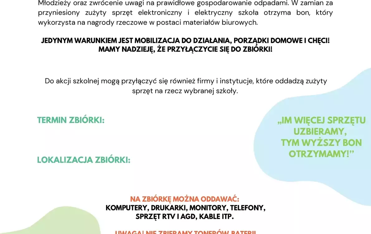 Zdjęcie do Wszystkie dzieci zbierają elektrośmieci