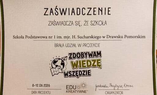 Zdjęcie do ZAJĘCIA POZA SZKOLNĄ ŁAWKĄ! Projekt: &bdquo;Zdobywam wiedzę wszędzie&rdquo; ✨